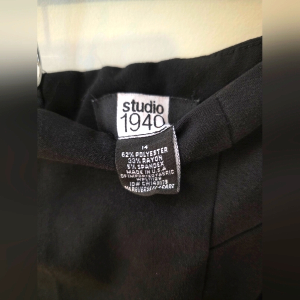 Studio 1940 Midi A-Line Black Cocktail Skirt Size 14 - Picture 4 of 4